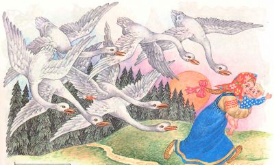 Творческий показ народной сказки "Гуси-лебеди"