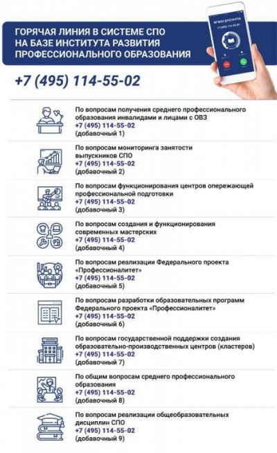 Горячая линия в системе  СПО